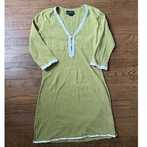 Athleta Green & White Boho Hippie Y2K Dress Size XSmall